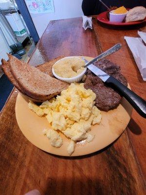 Steak and eggs