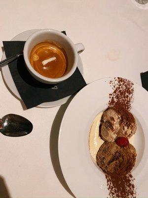 Tiramisù and espresso