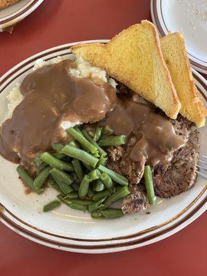 Small portion meatloaf.