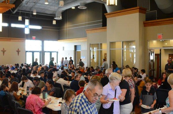 Our faith family sharing a meal together.