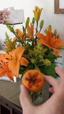 Custom macarons made to match the amazing flowers I received from North Scottsdale floral (purchased on Etsy)