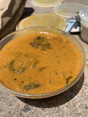 Eggplant curry in the thali