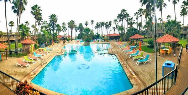 Pool overview from Windjammer Restaurant