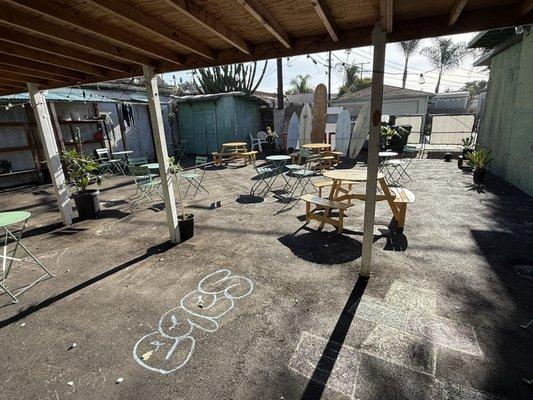 Backyard sitting area