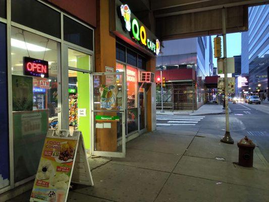 Storefront by night