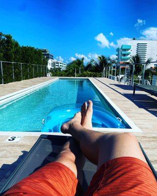 Rooftop pool chillin