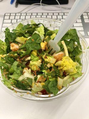 My go-to. Santa Fe salad with either panko chicken or shrimp.