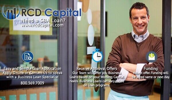 Need a SBA Loan for a Business?
Contact RCD Capital 800-369-7009 to speak with a Business Loan Specialist.