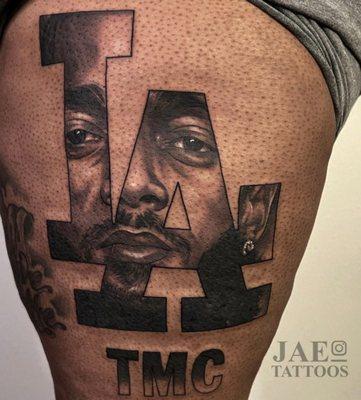 Custom Tattoo Of Los Angeles Legend Nipsey Hussle. L.L. Nip