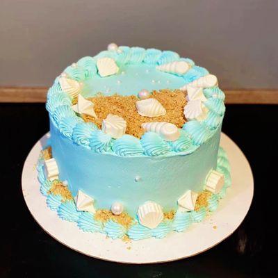 Ocean and beach cake