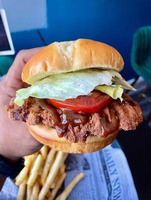 Fried Jerk Chicken Sandwich