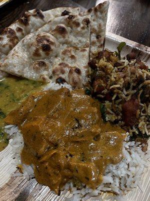 Chicken Tikka Masala, Chicken 65 Biryani, Yellow Dal Tadka, Butter Naan