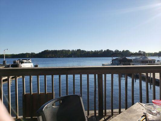 Are outside on their deck