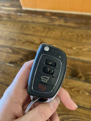 Damaged key fob