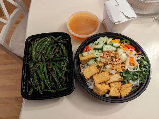 Sichuan green beans and tofu vermicelli salad