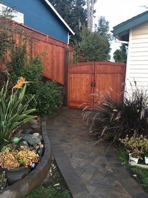 Custom framed arch gate. Beautiful new entry