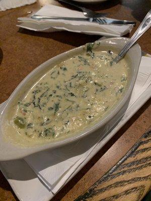 Spinach con queso dip.