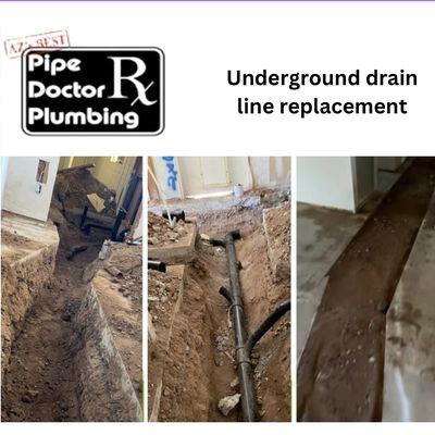 Underground drain line replacement