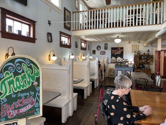 Interior with old fashioned booths