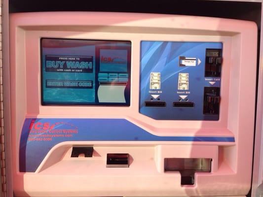 Touchscreen for car wash! They take credit cards!