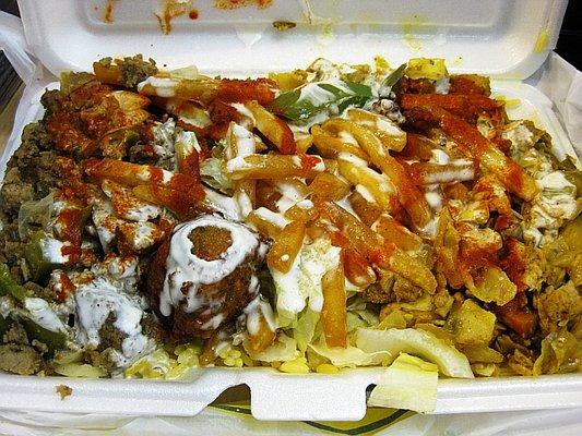 falafel plate with fries