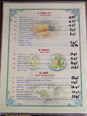 Menu as of 2021/11/12