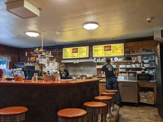 Kitchen and front counter