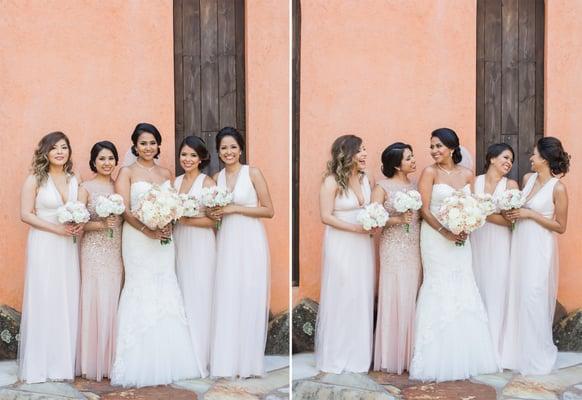 Bride and Bridesmaids at Agave Real wedding in Houston Texas