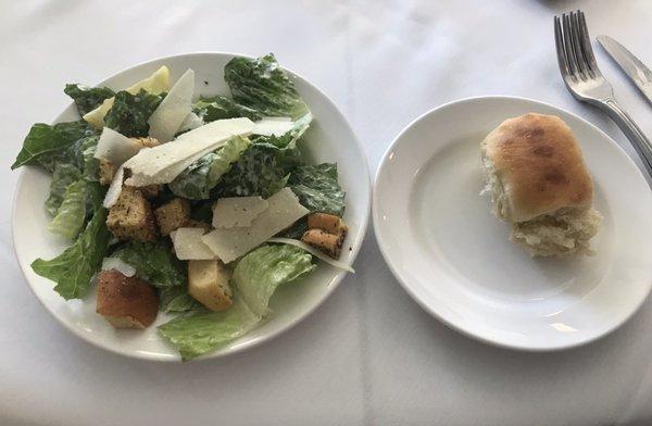 Salad and bread