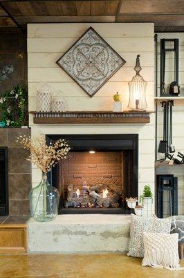 New construction gas log fireplace, No Venting Required!