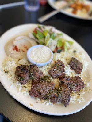 Chimichurri Beef Kabab Plate