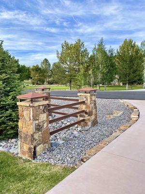 Rock at our entryway...no more pulling weeds.