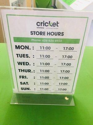 Store hours