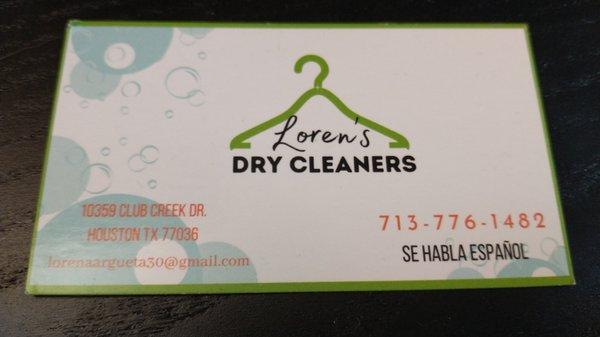 Loren's business card