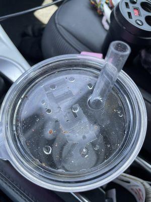 Crumbs on top of and in my water bottle while the car went in for the 'detail'/ to be looked at and fixed for the water problem