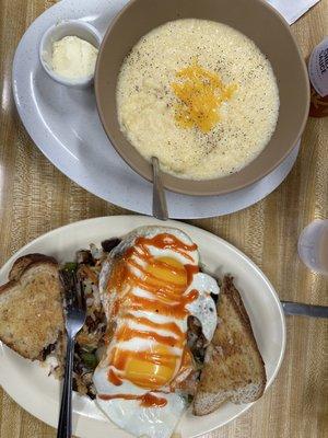 Grits eggs toast