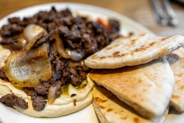 Shawarma Hummus w/ Beef ($14)