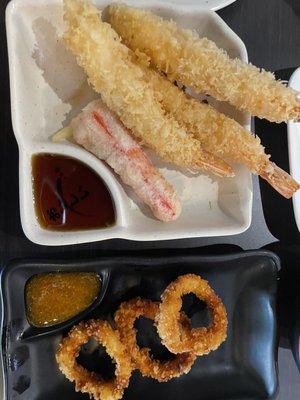 Shrimp Tempura, crispy calamari