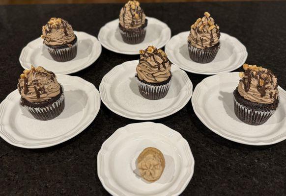 Peanut butter cup sugar free cupcakes and a pupcake!!