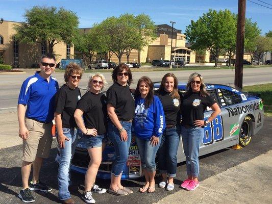 Dale Earnhardt Jr car and party for our patients at the office with Jason Ridley Nationwide.