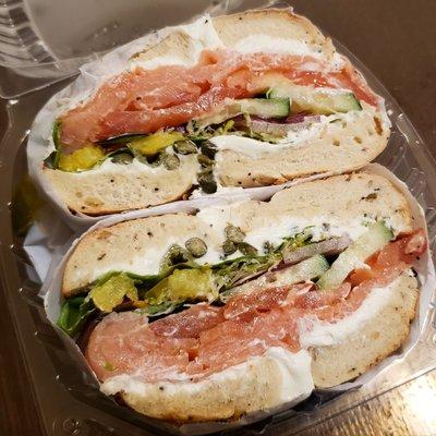 Lox bagel with all the fixin's.