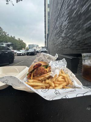 BBQ Fried Chicken Sandwich w/ candied bacon