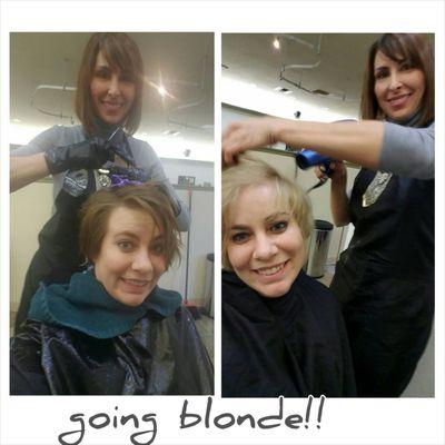 From brown to blonde! By Emily