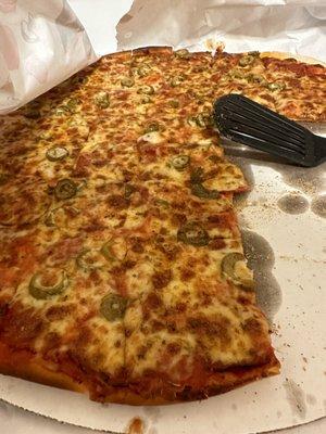 Pepperoni and green olive