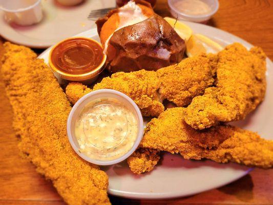 Catfish - lightly breaded and quite tasty!