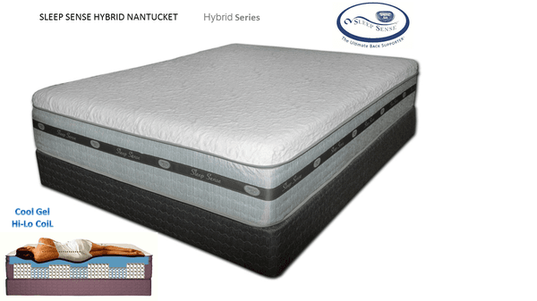 Spring Air Sleep Sense Smooth Top series Hybrid 15 Inch Nantucket innovation incorporates an inner core construction made up of 7 zones.