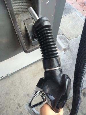 I don't feel safe pumping gas with this hard rubber guard on. The pump is barely hanging on from the car