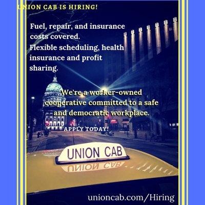 Did You Know Union Cab is Hiring Drivers?