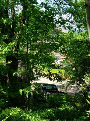 View of a local road from close to one of the exits