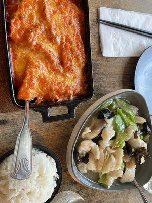 Baked Pork Chop w. Rice/Spaghetti